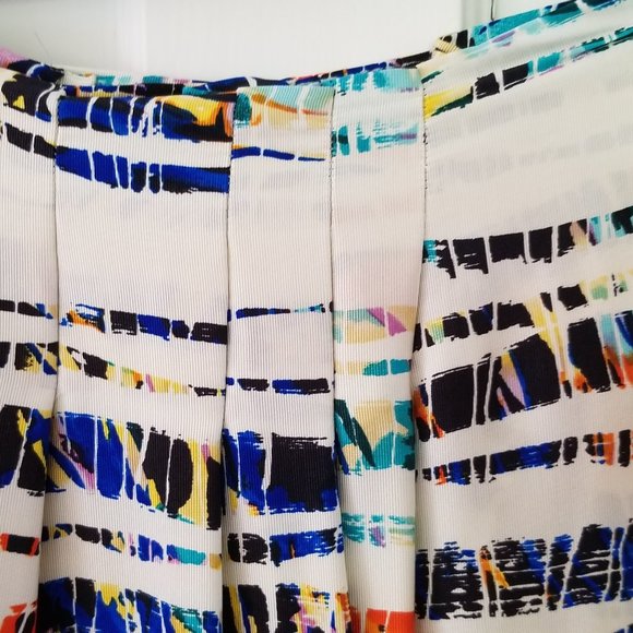 Rachel Roy Silk Multi-colored Pleated Skirt with Pockets in Size 8 - Picture 13 of 15